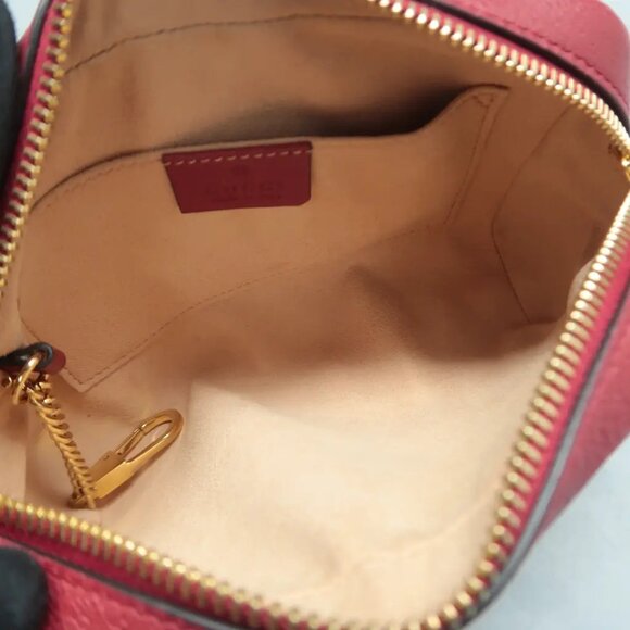 GUCCI Ophidia Red&Brown Canvas Shoulder Bag 500-020125 - Picture 9 of 12